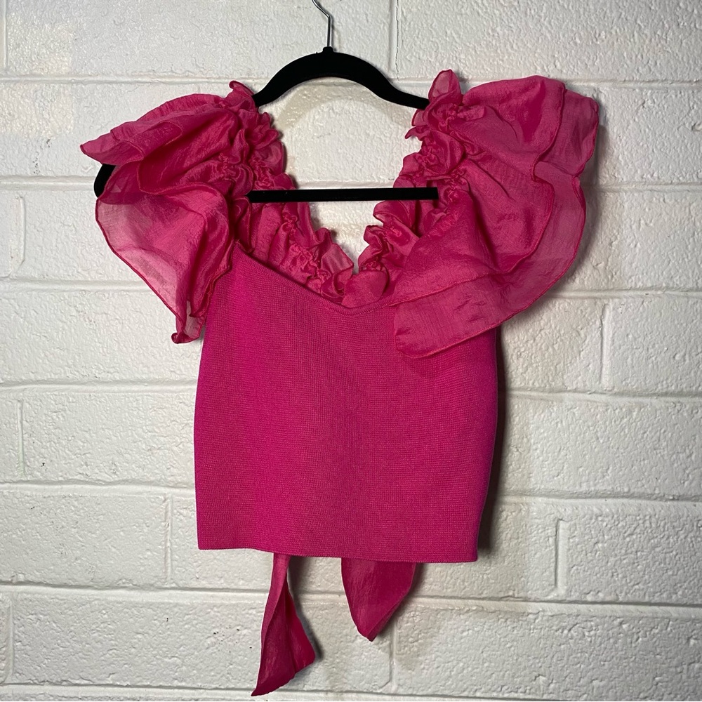 Source Unknown Pink Ruffle Blouse - Picture 9 of 14
